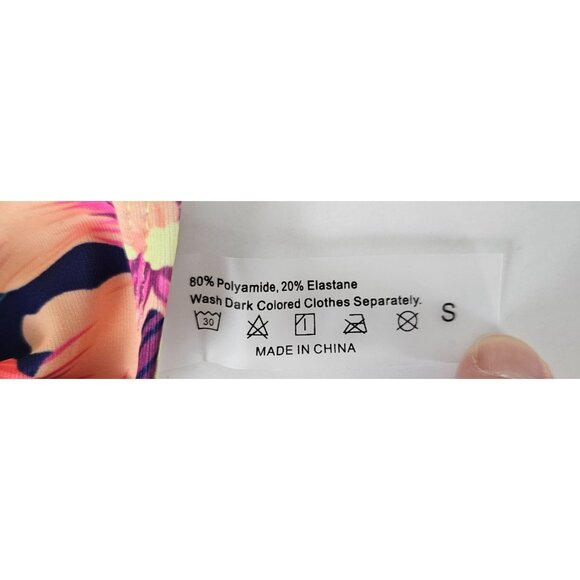 Womens Two-Piece Size S High Waisted Tropical Floral Swimsuit Vacation Beach - Picture 8 of 8